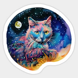 Cat in space - A world full of dreams Sticker